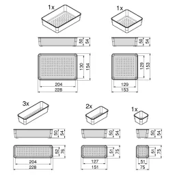 Organizer per cassetto del bagno CUBE - 8 scomparti / Trasparente