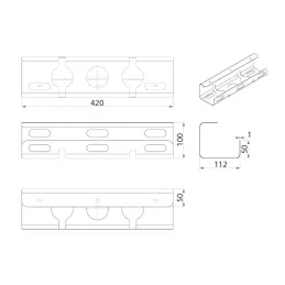 Portacavi da scrivania AURO 420 mm / Nero opaco