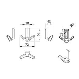 Appendiabiti GRAPA / Acciaio inox