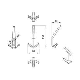 Appendiabiti GRAPA MAXI / Nichel satinato