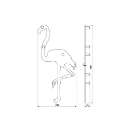 Appendiabiti da parete FLAMINGO / Nero opaco
