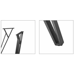Set di 4 gambe da tavolo di design OSAKA / Nero opaco