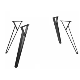 Set di 4 gambe da tavolo di design OSAKA / Nero opaco
