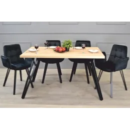 Set di 4 gambe da tavolo di design OSAKA / Nero opaco