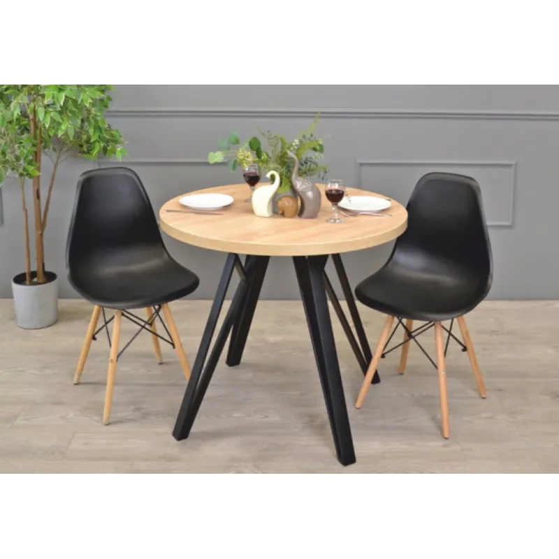 Set di 4 gambe da tavolo di design OSAKA / Nero opaco