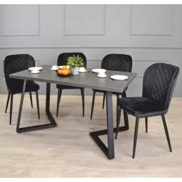 Set di 2 gambe da tavolo di design SOHO / Nero opaco