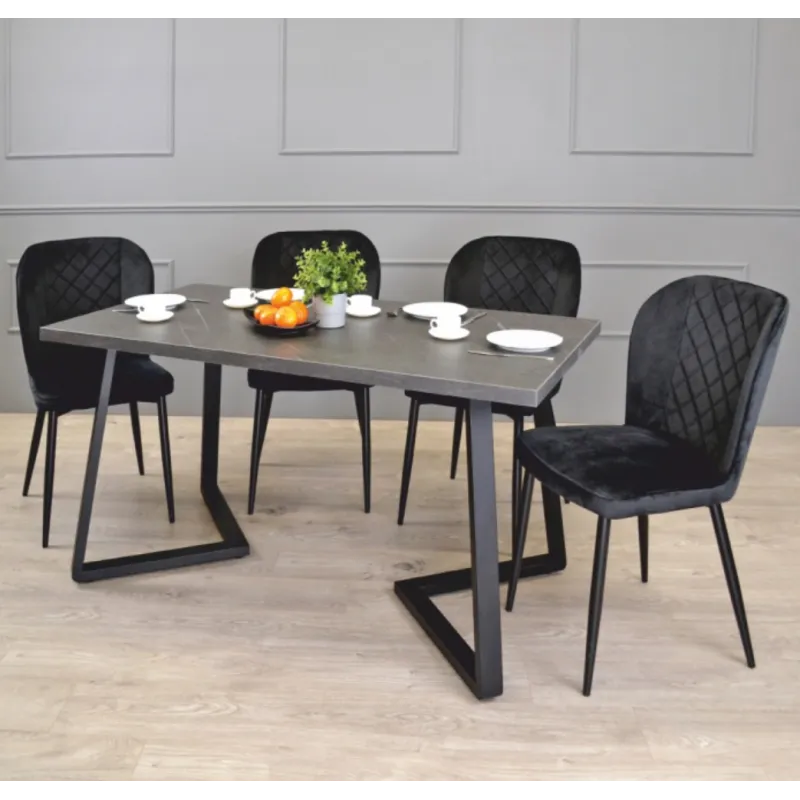 Set di 2 gambe da tavolo di design SOHO / Nero opaco