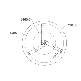 Struttura da tavolo SAXO / Nero opaco
