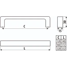 Maniglia BIA / Rosa antico