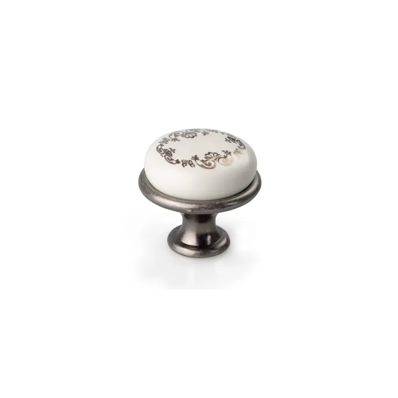 Pomello LUNAS / Argento anticato – motivo ornamentale
