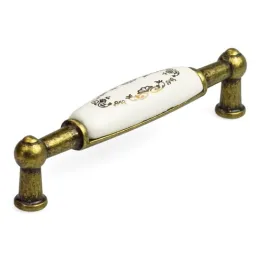 Maniglia LUNAS DUO / Ottone anticato - motivo ornamentale