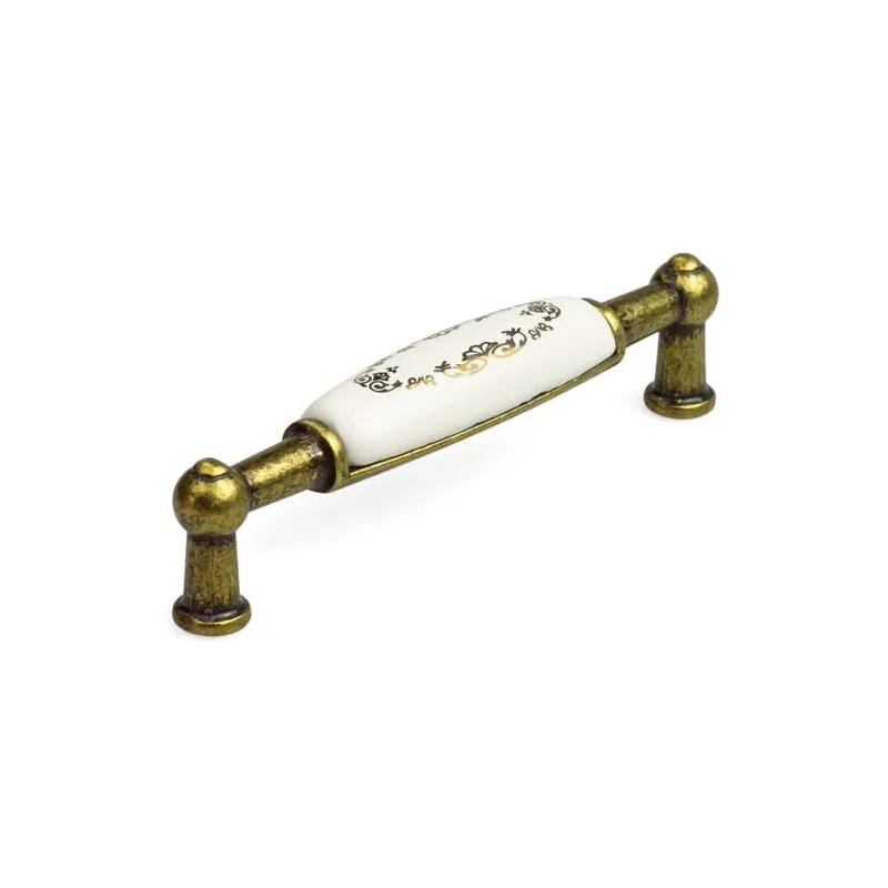 Maniglia LUNAS DUO / Ottone anticato - motivo ornamentale