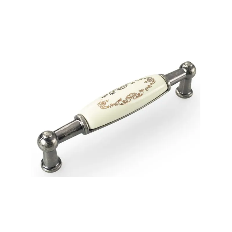 Maniglia LUNAS DUO / Argento anticato - motivo ornamentale