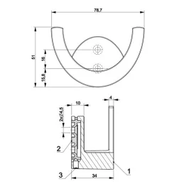 Appendino OMEGA S / Ottone spazzolato