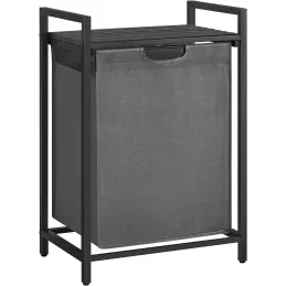 Cesto portabiancheria METALO UNO / Nero + Legno antracite