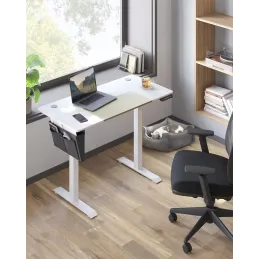 Scrivania elettrica regolabile in altezza GARDO 1400 x 600 / Bianca