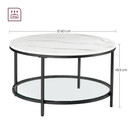 Tavolino da salotto REGALO MARBLE / Nero opaco