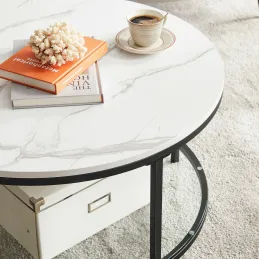 Tavolino da salotto REGALO MARBLE / Nero opaco