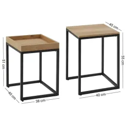 Set di 2 tavolini da salotto GALAXIA / Nero opaco