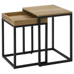 Set di 2 tavolini da salotto GALAXIA / Nero opaco