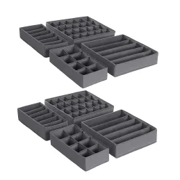 Set da 8 contenitori portaoggetti per armadio ALAMO / Grigio
