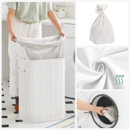 Cesto portabiancheria GLAMUR 72L / Bianco