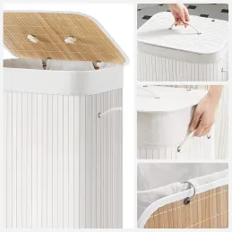 Cesto portabiancheria GLAMUR 72L / Bianco