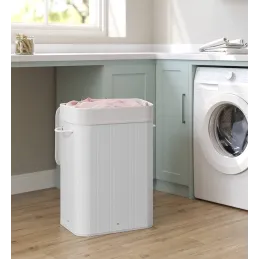 Cesto portabiancheria GLAMUR 72L / Bianco
