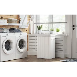 Cesto portabiancheria GLAMUR 72L / Bianco