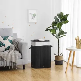 Cesto portabiancheria GLAMUR 72L / Nero