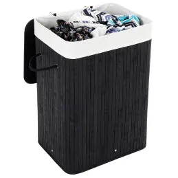 Cesto portabiancheria GLAMUR 72L / Nero