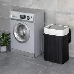 Cesto portabiancheria GLAMUR 72L / Nero
