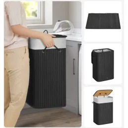 Cesto portabiancheria GLAMUR 72L / Nero