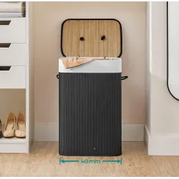 Cesto portabiancheria GLAMUR 72L / Nero