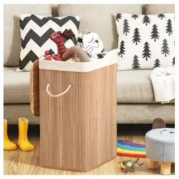 Cesto portabiancheria GLAMUR 72 L / Legno naturale