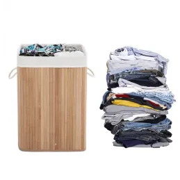 Cesto portabiancheria GLAMUR 72 L / Legno naturale