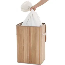 Cesto portabiancheria GLAMUR 72 L / Legno naturale