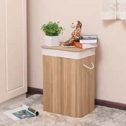 Cesto portabiancheria GLAMUR 72 L / Legno naturale