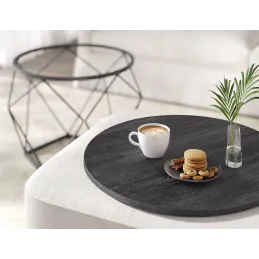 Set di 2 tavolini da salotto ORION / Nero opaco - legno nero