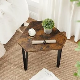 Set di 3 tavolini da salotto LUVERO / Nero opaco – legno vintage