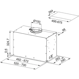 Cappa aspirante integrata FRANKE BOX Evo FBFE A70 / Nero opaco