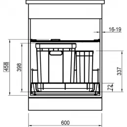 Sistema di raccolta differenziata FRANKE 350-60 Varia per cassetto