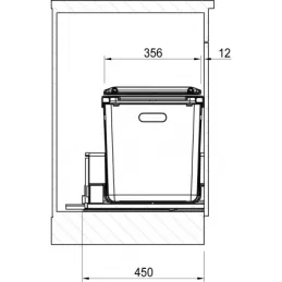 Sistema di raccolta differenziata FRANKE 350-60 Varia per cassetto