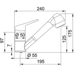 Rubinetto Franke FC 9547.031 / Cromo / Doccetta estraibile