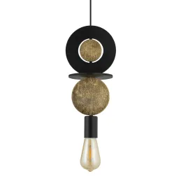 Plafoniera DROPS WOOD E / Nero - oro