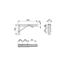 Staffa pieghevole FOLDEX - set da 2 pezzi / Nero opaco