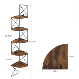 Mensola angolare REGALO SHELF / Nero opaco - legno vintage