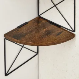 Mensola angolare REGALO SHELF / Nero opaco - legno vintage