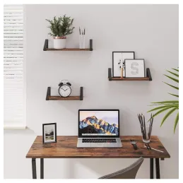 Set di 3 mensole REGALO Shelf / Nero opaco - legno vintage