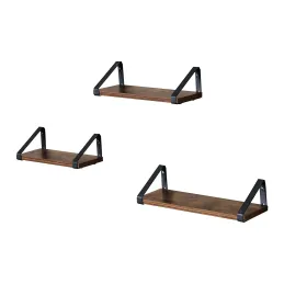 Set di 3 mensole REGALO Shelf / Nero opaco - legno vintage